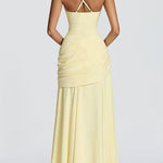 Margovil Sleeveless Back Criss Cross Swing Maxi Dress