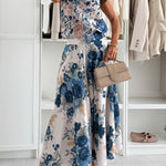 High Waist Floral Print Wide Leg Cropped Pants