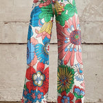 Margovil Vintage Floral Print Wide Leg Pants