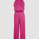 Womens Spaghetti Strap Drawstring Tied Waist Jumpsuit Casual Overalls