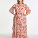 Rosalie | Off Shoulder Floral Ruffle Tiered Maxi Dress