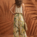 Solange™ | Halter Neck Blouse Floral Wide Leg Set