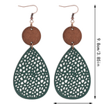Eliana - Vintage Style Hollow-Out PU Leather Drop Earrings