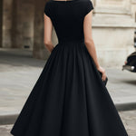Cap-Sleeve Bow-Waist Midi Dress
