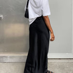 Elegant Satin Trumpet Skirts Fashion Slim High Waist Skirts