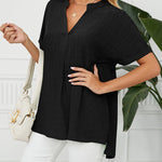 V Neck Blouse Elegant Casual Short Sleeve V Neck T-Shirt