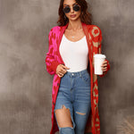 Leopard Stitching Sweater Knit Sweater Cardigan