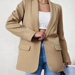 Nadorine Casual Blazers Open Front Long Sleeve Work Office Blazer Jacket