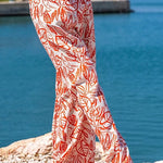 Printed trousers Wide-leg pants Diagonal pocket casual pants