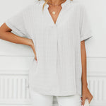 V Neck Blouse Elegant Casual Short Sleeve V Neck T-Shirt