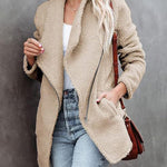 Nadorine Casual Fleece Fuzzy Coats Faux Shearling Shaggy Jacket