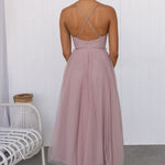 Modern-day Princess Chiffon Suspenders Party Maxi Dress