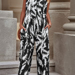 suspenders print jumpsuit