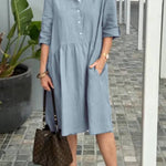 New Women's Cotton linen casual dress
