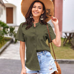 Short Sleeve Blouses Lightweight Loose Top - Nadorine (Us Only)