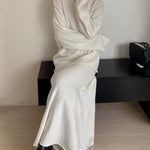 Elegant Knitted Two Pieces Sets One-shoulder Sweater Top Elastic Waist Fishtail Skirt