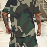 KZZ Men's Summer Casual Camouflage Set