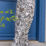 Printed trousers Wide-leg pants Diagonal pocket casual pants