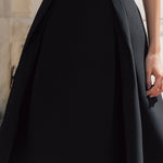 Classic A-Line Black Dress With Pleated Skirt