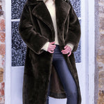 Warm Long Shearling Overcoat Teddy Outerwear