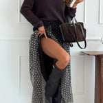 Timeless Treasures Tulle Polka Dot High Rise Elastic Waist Maxi Skirt