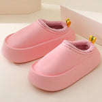Home Non-Slip Keep Warm Velvet Waterproof Solid Color Slippers