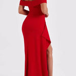 Sexy Lady Off Shoulder High Slit Maxi Dress