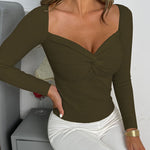 Sexy Cross V Neck Long Sleeve Sweater
