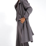 Nadorine Casual Slim Fit Long Blazers Collar Open Front Jacket with Pockets