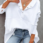 Women's New V-Neck Hooded Irregular Sweater