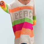 Nadorine Women's Bohemian Casual Pullover Sweater Dress