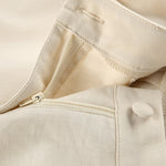 Nadorine Cotton Linen Vest Wide-leg Pants Two-piece Set Summer Slanted Buckle Design Suit