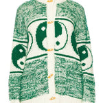 Opposites Attract Knit Yin-yangs Print Crewneck Oversized Cardigan