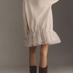Holiday Cutie Knit Long Sleeve Turtleneck Tulle Twofer Mini Dress