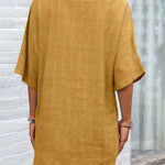 Nadorine Tunic Tops Sexy V Neck Short Sleeve Blouses Casual Loose Fit Plain T-Shirts