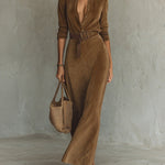 Long Sleeves Split-Joint Lapel Maxi Dresses Shirt Dress