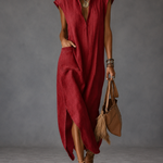 Rebecca - Ruffle Collar V-Neck Dress
