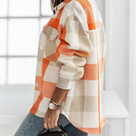 Women Flannel Plaid Light Weight Jacket Shirts Long Sleeve Button Down Shirts Coats