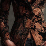 Véronique – Fitted Bronze Floral Pattern Blazer
