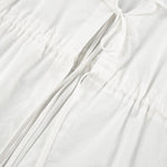 White Two-Piece Lantern Sleeve V-Neck Top and Shorts Set