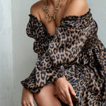 Women's Sexy Low Cut Leopard Print Dress