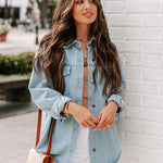 Nadorine Casual Ladies Denim Long Sleeve Slim Jacket