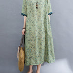 V Neck Floral Print Short Sleeve Dresses