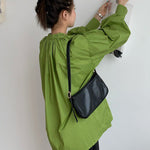 Urban Loose Puff Sleeves Agaric Laces Falbala Solid Color Blouses