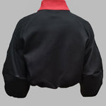 Contrast Color Floral Flower Print Zipper Stand Collar Jackets Outerwear