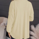 Striped Single-breasted Mid-length Corduroy Shirt Jacket