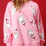 Round neck casual loose Halloween sequined sweatshirt