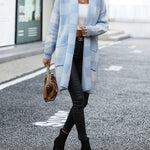 Plaid Dropped Shoulder Cardigan with Pocket