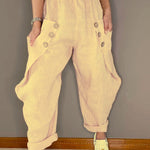 Solid Mid Rise Vintage Harem Pants