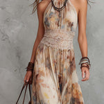 Bianca  | Stylish Lace Trim Maxi Dress